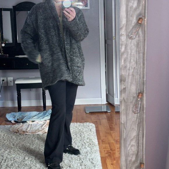 LOFT Sweaters - LOFT Black & White Marled Women's Open Front Cardigan Sweater Coat - Medium